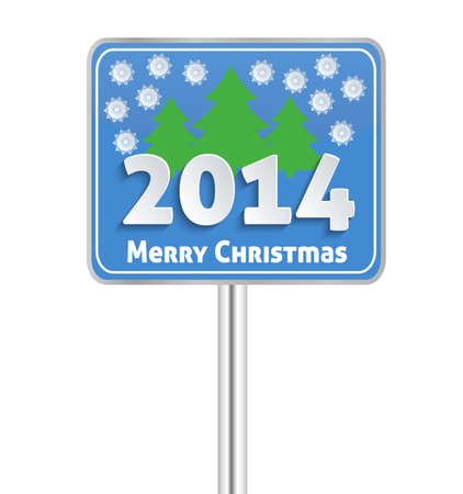 Merry Christmas sign board with shadowのイラスト素材