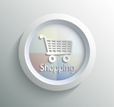 App icon metal shoping with shadow on technology circle and grey backgroundのイラスト素材