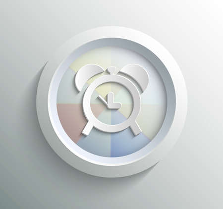 App icon metal time with shadow on technology circle and grey background