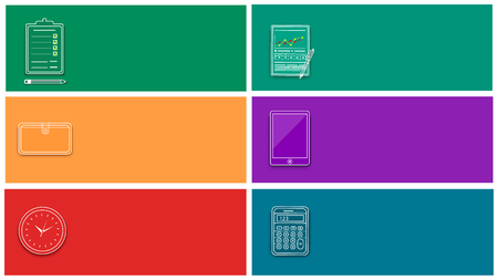 Office and business work elements set. Line iconのイラスト素材