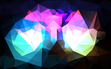 Abstract triangle geometrical multicolored glowing background bright modern infographics crystal, navigation, webのイラスト素材
