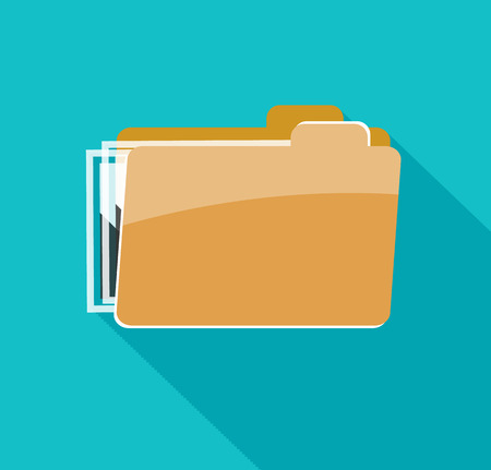 Folder icon, isolated on blue backgroundのイラスト素材