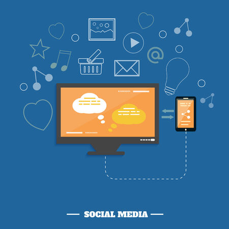 Business software and social media networking service conceptのイラスト素材