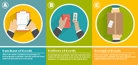 Internet shopping process of purchasingのイラスト素材