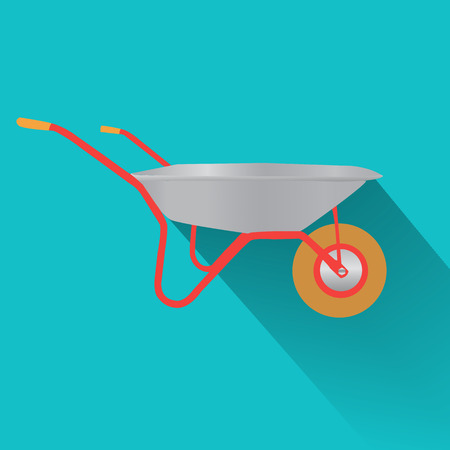 Garden wheelbarrow in flat designのイラスト素材