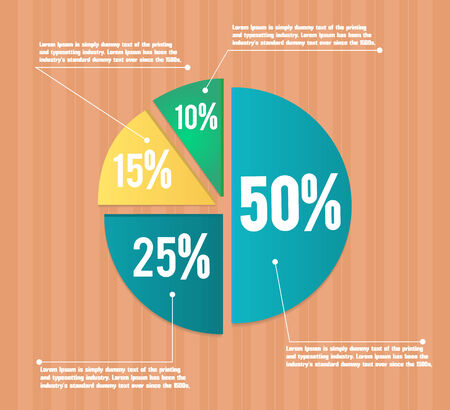 Business pie chart for documents and reports for documents, reports, graph, infographic, business planのイラスト素材