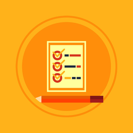 Checklist with a pencil checking off tasks. Concept in flat designのイラスト素材