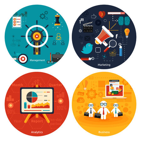 Icons for marketing, management, analytics and business toolsのイラスト素材