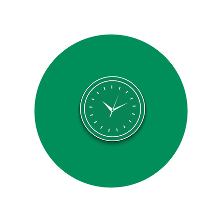 Line icon of round office clock. Business concept of time. Office and business work elementsのイラスト素材