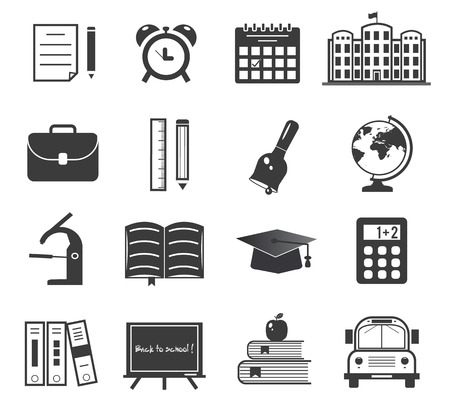 Back to school icon set on whiteのイラスト素材