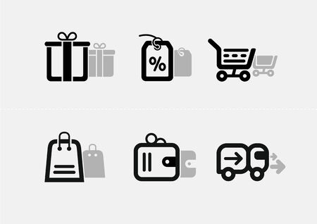 Shopping and e-commerce icon setのイラスト素材
