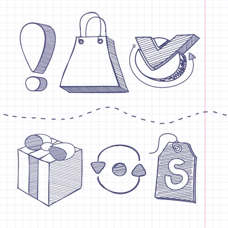 Set of doodle business managementのイラスト素材