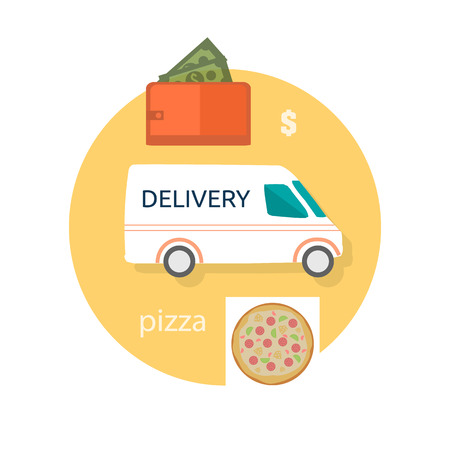 Fast food pizza deliveryのイラスト素材
