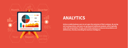 Stand with charts and parameters. Business concept of analyticsのイラスト素材