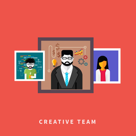 Portraits of creative team peopleのイラスト素材
