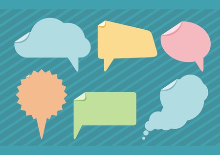 Set of comic bubbles and elements with on stylish background cartoon design styleのイラスト素材