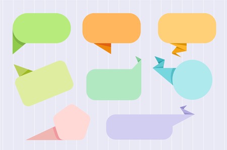 Set of paper comic bubbles and elements with on stylish background cartoon design styleのイラスト素材