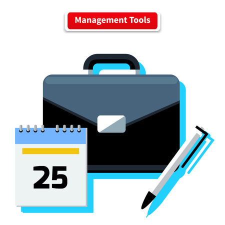 Management tools concept. Icons for business concept. Tools, interier, business online, documents in flat design. Tools, management, business tools, tool box, small business, management iconのイラスト素材