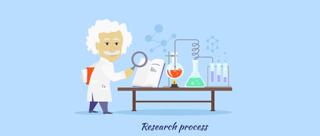 Research process icon flat isolated.のイラスト素材