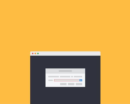 Web page message exclamation window. Warning message,  exclamation mark, window alert, error and...