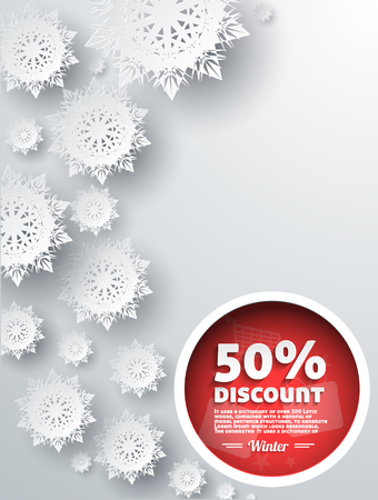 Winter discount best choice design flat. Sale and coupon, offer shopping, promotion and save money, winter christmas,  label and price, advertising buy, special retail illustrationのイラスト素材