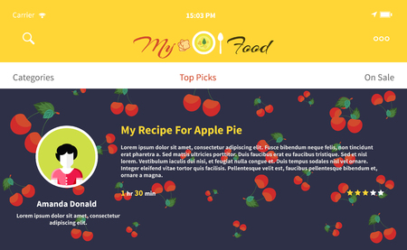 Web page my food recipe design.のイラスト素材