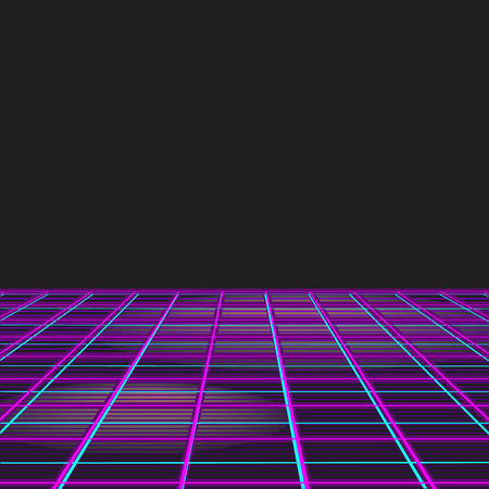 Retro style disco design neon background. のイラスト素材