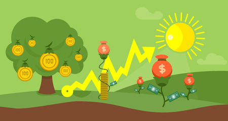 Cultivation capital flat design finance concept.のイラスト素材