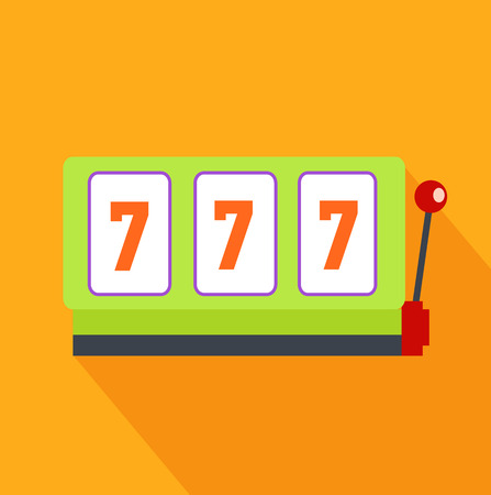 Slot machine flat design on background. のイラスト素材