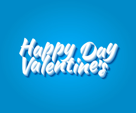 Valentines day vintage lettering background. Happy Valentines Day card. Happy Valentines Day lettering on blue background. Valentines day card with text. Romantic letteringのイラスト素材