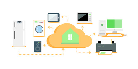 Smart household appliances icon flat design.のイラスト素材