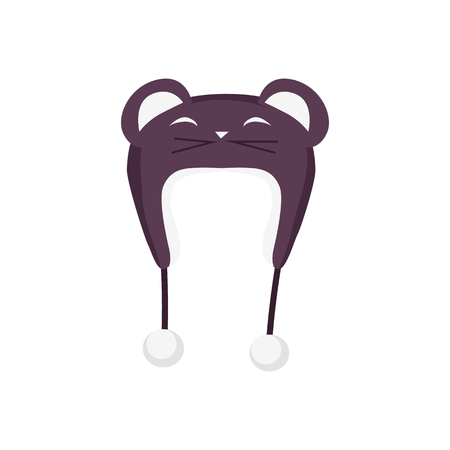 Winter hat icon. Knitted winter cap. Set winter hat isolated. Winter hat and cap. Isolated winter hat. Flat icon winter hat cap. Winter hat. Winter cap. Wool hat. Vector illustrationのイラスト素材