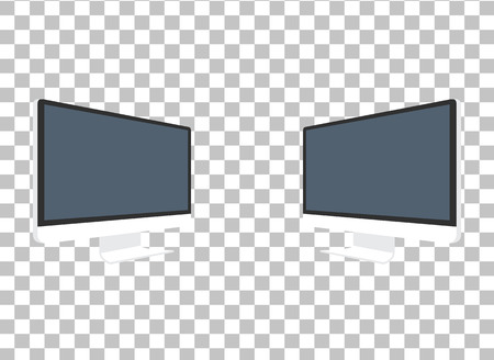 Computer monitor isolated. Computer monitor display. Computer display isolated. Black screen. lcd tv monitor isolated. Icon of monitor. Computer monitor icon. Flat monitor. Vector computer monitorのイラスト素材