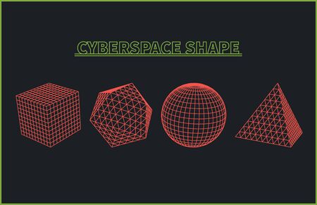 Abstract cyberspace geometric shapes. Cyberspace grid. 3d technology cyberspace grid. Technology...