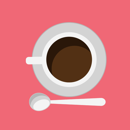 Cup of coffee isolated design flat. Coffee cup, coffee mug isolated, coffee isolated, coffee beans, cup of tea isolated, cup of cappuccino, cup of espresso, beverage cup mocha hot illustrationのイラスト素材