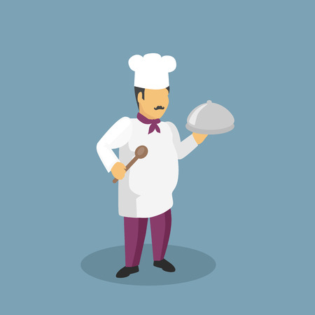 Profession cooks character design flat. Profession and cook, professional cooks, kitchen culinary, chef man in uniform, cooking and restaurant chef,  job person chef, character chef illustrationのイラスト素材
