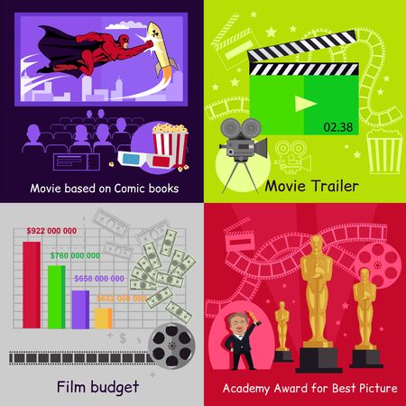 Cinema Set Banners Film Movie Design Best Picture Award Academy