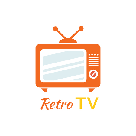 Retro tv design flat icon.のイラスト素材
