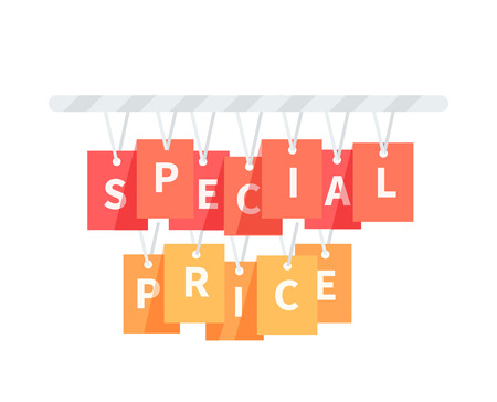 Special price badge design flat. Special offer, sale discount deal, best price, label, badge, offer special price vector illustrationのイラスト素材