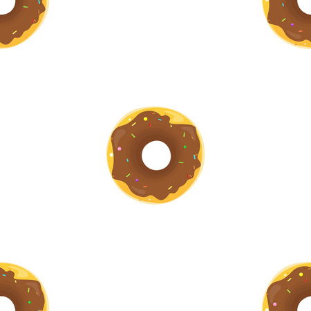 Donut seamless background texture pattern. Cute donuts with glazing. Seamless pattern. Delicious donut glazed. Donut pattern. Vector donuts pattern. Chocolate donuts. Isolated donuts seamless patternのイラスト素材