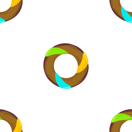 Donut seamless background texture pattern. Cute donuts with glazing. Seamless pattern. Delicious donut glazed. Donut pattern. Vector donuts pattern. Chocolate donuts. Isolated donuts seamless patternのイラスト素材