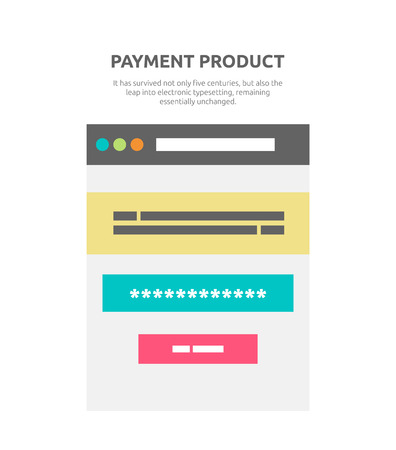 Payment product website element design. Website and business marketing, commerce web shop, payment online, finance buy, e-commerce payment internet, retail sale vector illustrationのイラスト素材