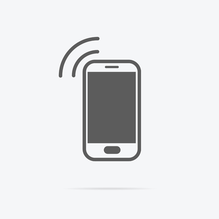 Smartphone icon call isolated on gray background. Vector illustrationのイラスト素材