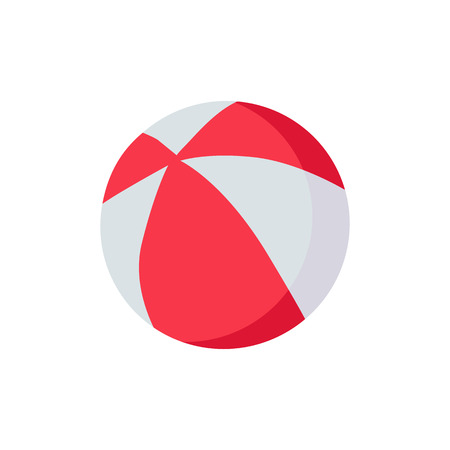 Colorful red and white beach ball icon isolated on white background. Vector illustrationのイラスト素材