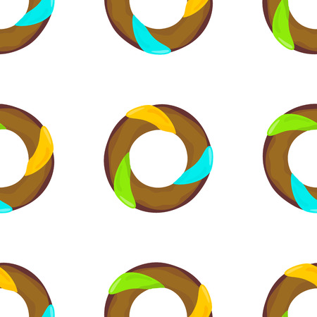 Donut seamless background texture pattern. Cute donuts with glazing. Seamless pattern. Delicious donut glazed. Donut pattern. Vector donuts pattern. Chocolate donuts. Isolated donuts seamless patternのイラスト素材