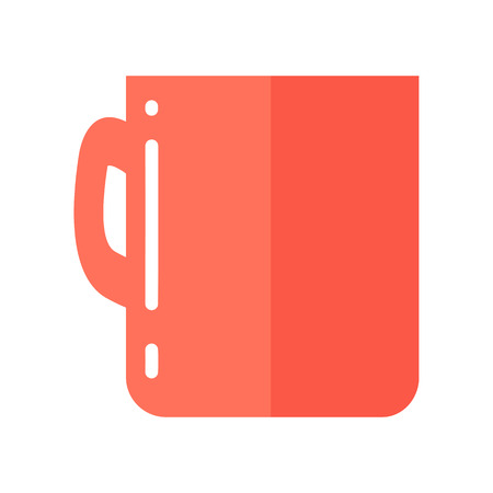 Realistic red coffee or tea cup isolated on white. 
Design template for mock up. Editable items in flat style for your web design. Part of series of accessories for work in office. Vectorのイラスト素材