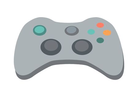 Modern ergonomic gamepad icon. Gaming controller with force feedback buttons flat vector...