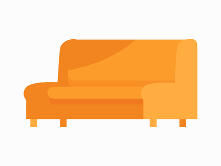 Luxury leather sofa. For modern room reception or lounge. Sofa in flat design. Living room house furniture. Detailed model illustration. Divan couch settee realistic objects. illustrationのイラスト素材