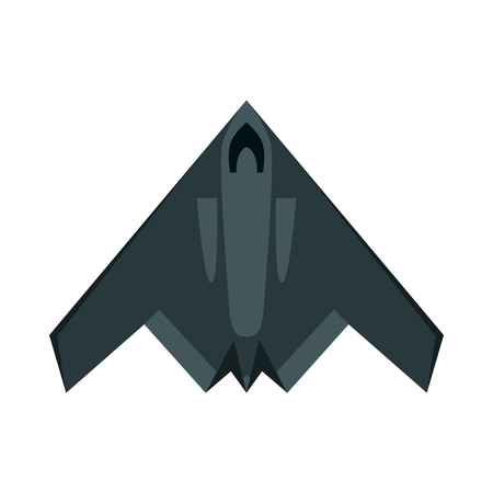 Military airplane isolated on white. Aircraft plane cartoon illustration. Military plane flying on speed. Flying transport unit. War means of transportation in the air. Army aeroplane.のイラスト素材