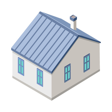 Isometric City Building Vector. Isometryのイラスト素材